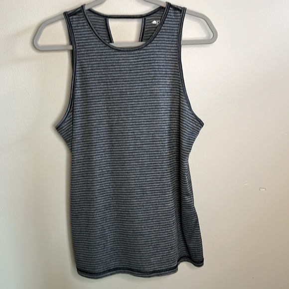 IDEOLOGY SET OF TWO MEDIUM TANK TOPS BLUE & GRAY BLACK STRIPED CREW NECK - Picture 3 of 16